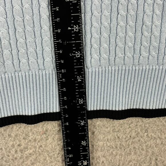 Misook Cardigan XL Santana Knit Blazer Minimalist Lightweight Office Career Blue - Picture 7 of 9